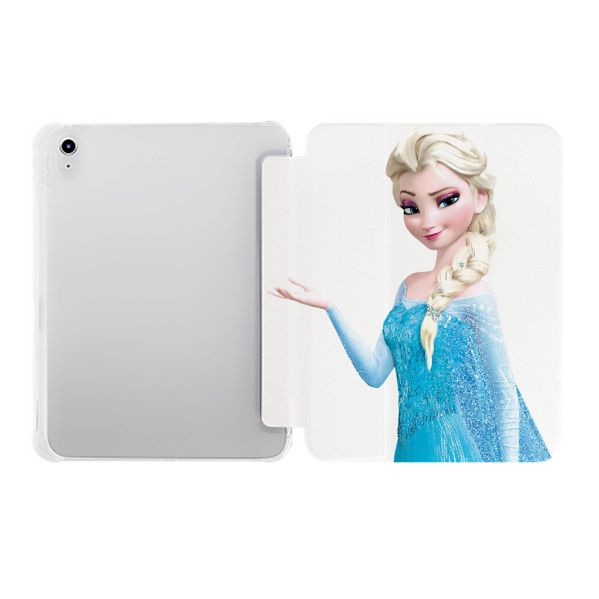 （画像用） アナと雪の女王 アンナ エルサ Frozen Anna Elsa IPad ケース ペン収納付き 三つ折りスタンド PUレザー×シリコン 対応機種9.5/10.5/10.9インチ